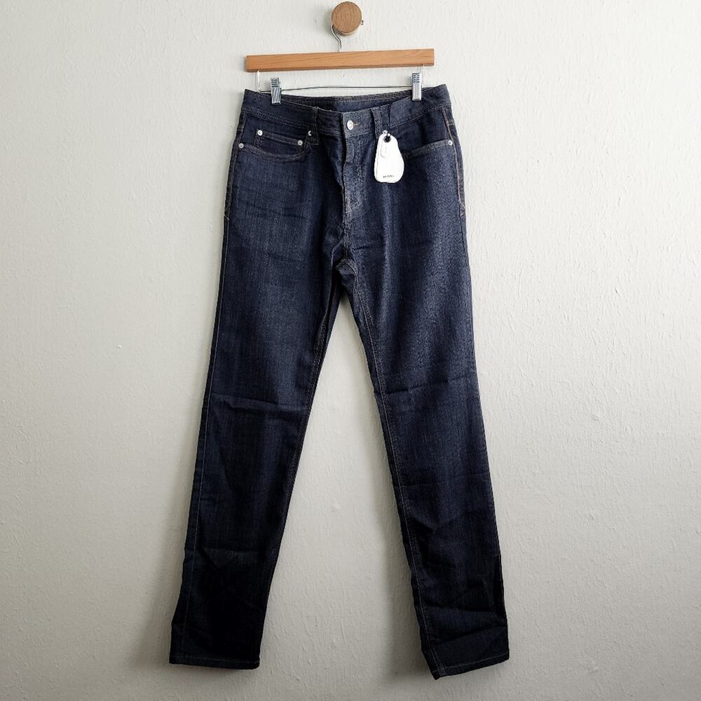 PrAna Bridger Men's Slim Fit Straight Leg Performance Jeans Dark Blue 31x32 NWT